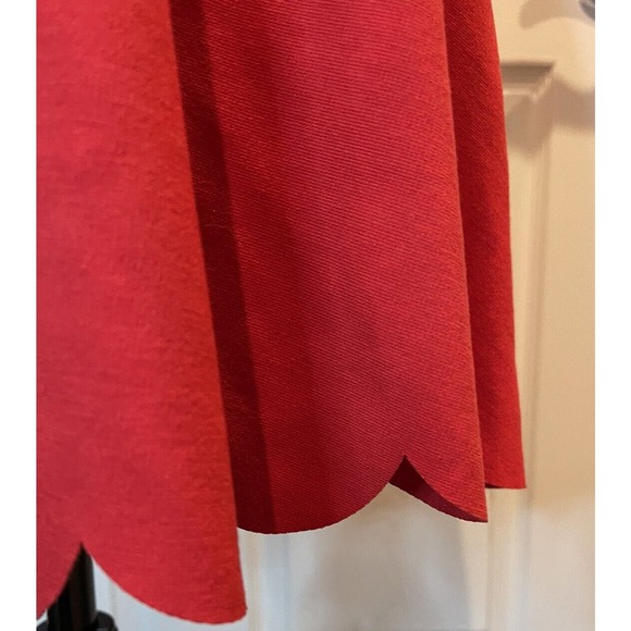 Lulus Red Scalloped Hem Cap Sleeve Dress Womens S Valentines Day Flirty Fun Zip - Picture 8 of 9